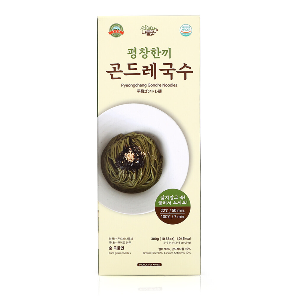 평창몰,간편하게 불려서 먹는 평창한끼 곤드레국수 300g(2~3인분), 건면, 글루텐프리면