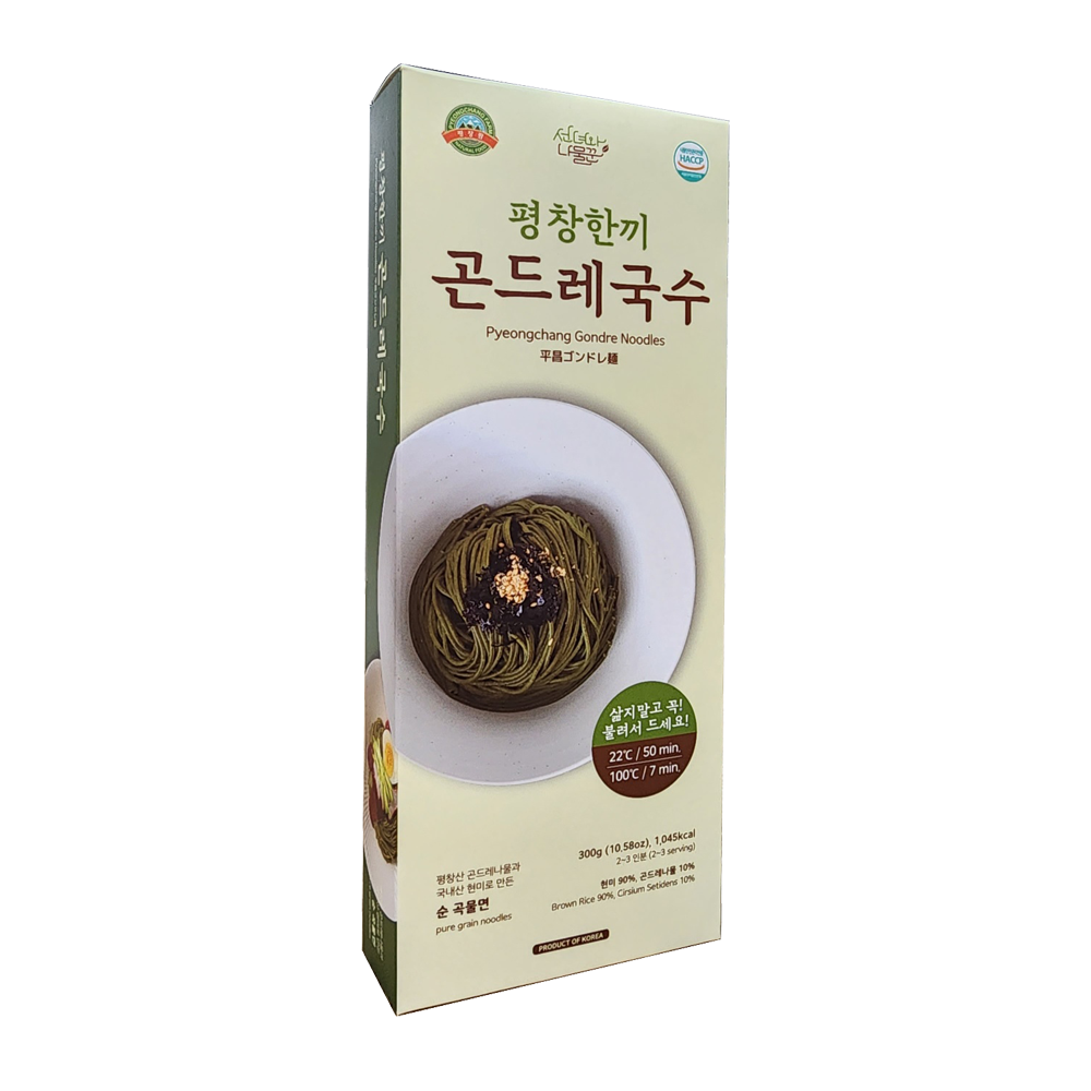 평창몰,간편하게 불려서 먹는 평창한끼 곤드레국수 300g(2~3인분), 건면, 글루텐프리면